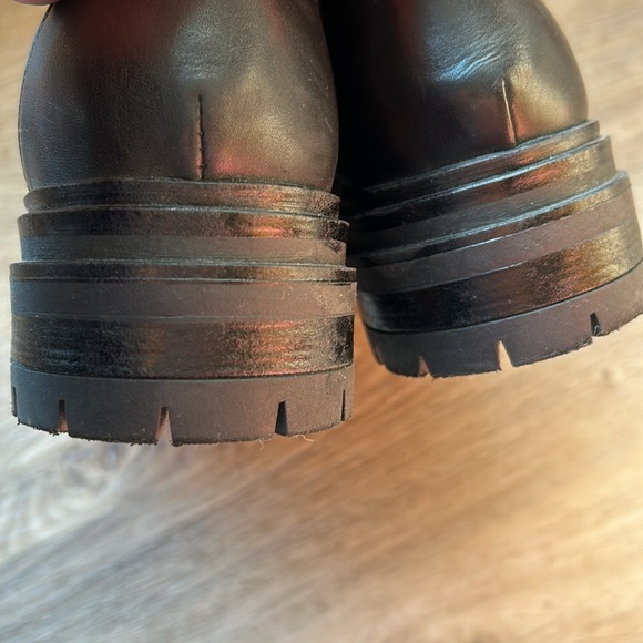 Miz Mooz Legend Black Leather Chunky Platform Loafer size 38 (7.5 or 8) - Picture 8 of 13